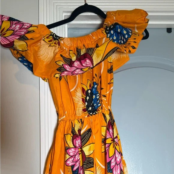 Grass-Fields Floral Off-Shoulder Midi Dress – Size 6 - Picture 12 of 15